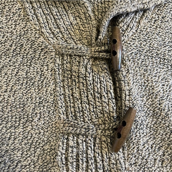Christopher & Banks Brown Tan Open Neck Sweater Toggles Size Large - Picture 3 of 6